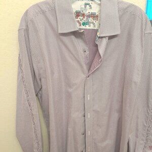 Robert Graham Men's Embroidered Shirt- Size Large- Gently Worn